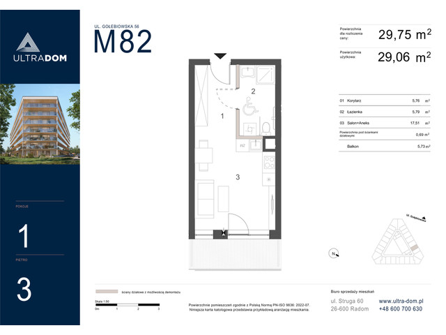 Mieszkanie w inwestycji Ultradom, symbol M082 » nportal.pl