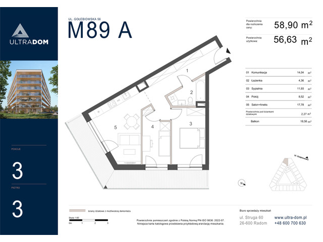 Mieszkanie w inwestycji Ultradom, symbol M089A » nportal.pl