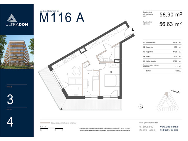 Mieszkanie w inwestycji Ultradom, symbol M116A » nportal.pl