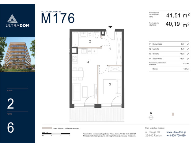 Mieszkanie w inwestycji Ultradom, symbol M176 » nportal.pl