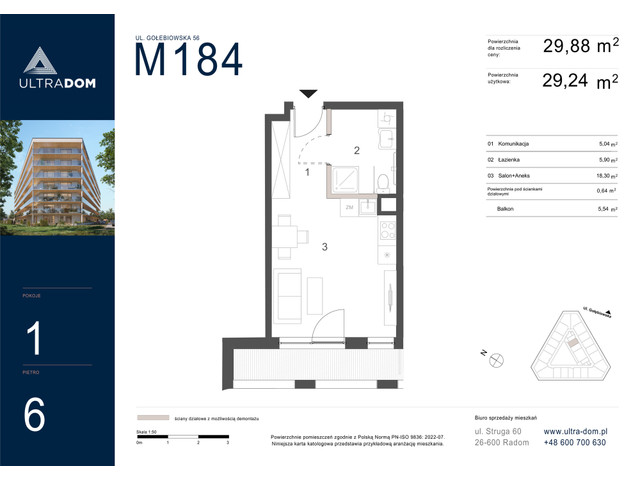 Mieszkanie w inwestycji Ultradom, symbol M184 » nportal.pl