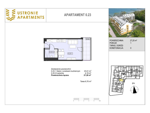 Mieszkanie w inwestycji Ustronie Apartments, budynek Komfort, symbol 0_23 » nportal.pl