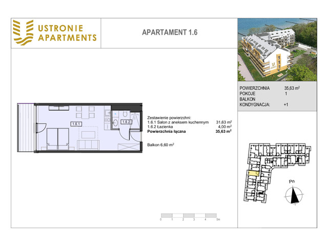 Mieszkanie w inwestycji Ustronie Apartments, budynek Komfort, symbol 1_6 » nportal.pl