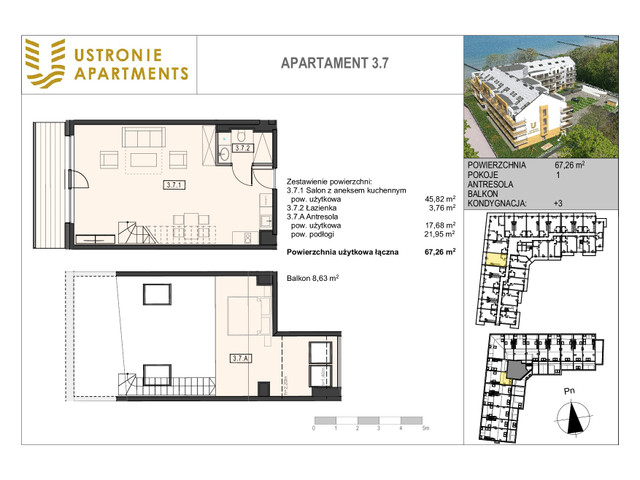 Mieszkanie w inwestycji Ustronie Apartments, budynek Superior suite, symbol 3_7 » nportal.pl