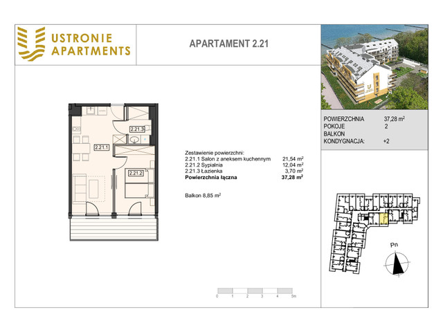 Mieszkanie w inwestycji Ustronie Apartments, budynek Deluxe, symbol 2_21 » nportal.pl