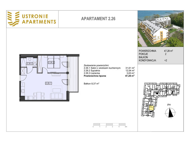 Mieszkanie w inwestycji Ustronie Apartments, budynek Deluxe, symbol 2_26 » nportal.pl