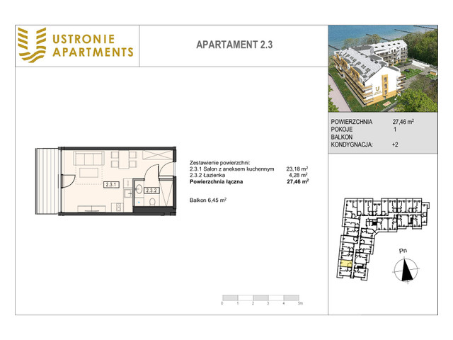 Mieszkanie w inwestycji Ustronie Apartments, budynek Komfort, symbol 2_3 » nportal.pl