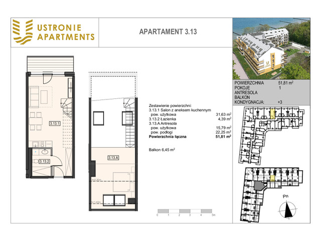 Mieszkanie w inwestycji Ustronie Apartments, budynek Superior suite, symbol 3_13 » nportal.pl