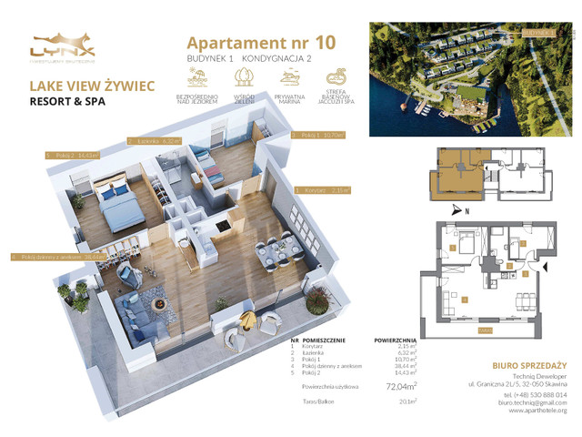 Mieszkanie w inwestycji LAKE VIEW ŻYWIEC RESORT & SPA, symbol B1/10 » nportal.pl